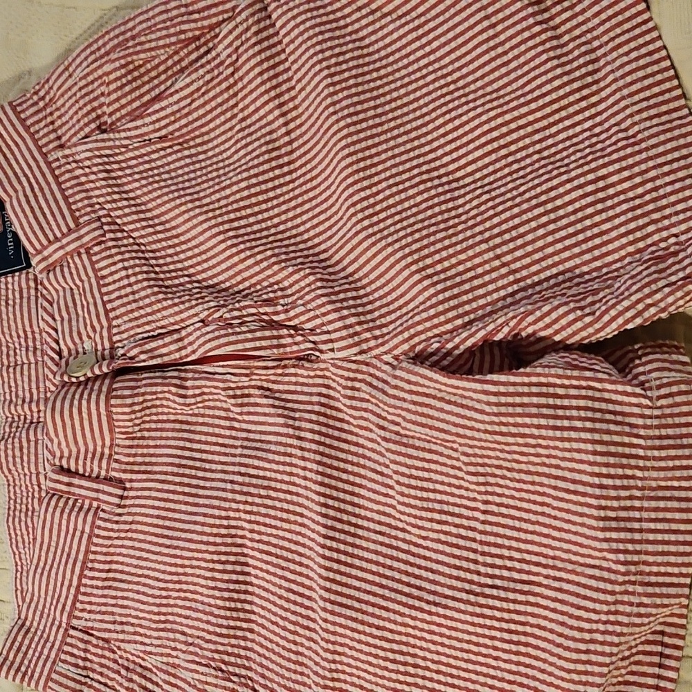 Mens Vineyard Vines Red Seersucker 9" Board Shorts Sz‎ 28